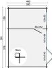 Blokhut Flow 595x400 cm plattegrond