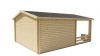 Blokhut Bolton 440x340 cm + luifel 200 cm - Red class wood geïmpregneerd