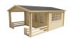 Blokhut Bolton 440x340 cm + luifel 200 cm - Red class wood geïmpregneerd