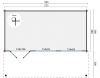 Tuindeco Blokhut Piet 595x300 cm + luifel 200 cm | 45 mm | vuren blank