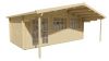 Tuindeco Blokhut Piet 595x300 cm + luifel 200 cm | 45 mm | vuren blank