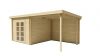 Blokhut Hasse 300x300 cm + zijluifel 300 cm - red class wood geïmpregneerd