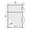 Blokhut Santander 300+150x300 cm - grijs geïmpregneerd