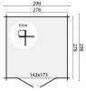 Plattegrond Blokhut Noja 300x300 cm