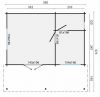 Plattegrond Blokhut Palmar 595x400 + 195 cm luifel