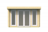 Tuindeco Whitegate Blokhut 400x280 cm + luifel 120 cm 70mm honinggeel geïmpregneerd