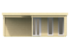 Tuindeco Bridgend Hoekblokhut met overkapping 380+298x380+298 cm 70 mm vuren groen geïmpregneerd