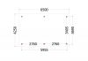 Buitenverblijf Florence 650x425 cm - Plat dak - plattegrond