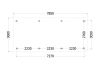 Buitenverblijf Florence 785x360 cm - Plat dak - plattegrond