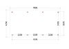 Buitenverblijf Florence 785x425 cm - Plat dak - plattegrond