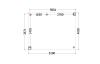 Buitenverblijf Verona 510x400 cm - Plat dak model links - plattegrond