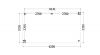 Buitenverblijf Verona 625x335 cm - Plat dak model links - plattegrond