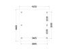 Trendhout kapschuur de Hoeve XL 415x440 cm - plattegrond