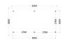 Trendhout kapschuur de Hoeve XL 635x380 cm - Plattegrond