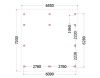 Trendhout kapschuur de Hofstee XXL 655x720 cm - plattegrond