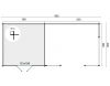 Blokhut Mokka 400x400 cm + luifel 500 cm - Bruin geïmpregneerd