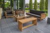 Tuindeco Riverside loungeset 5-delig onbehandeld, geschaafd teak, incl. antraciet kussens