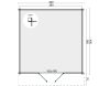 Tuindeco Torrent blokhut 400x400 cm 34 mm vuren red class wood geïmpregneerd