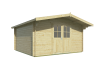 Tuindeco Torrent blokhut 400x400 cm 34 mm vuren red class wood geïmpregneerd