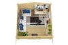 Tuindeco Torrent blokhut 400x400 cm 34 mm vuren red class wood geïmpregneerd