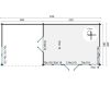 Tuindeco Big Ben blokhut - 930x400 cm vuren grijs geïmpregneerd
