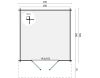 Tuindeco Albacete blokhut 300x300 cm + luifel 70 cm 34 mm vuren blank
