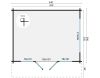 Tuindeco Blackpool blokhut 440x340 cm + luifel 90 cm 58 mm vuren grijs geïmpregneerd