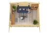 Tuindeco Blackpool blokhut 440x340 cm + luifel 90 cm 58 mm vuren grijs geïmpregneerd