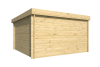 Tuindeco Greta Blokhut 340x340 cm 28 mm vuren grijs geïmpregneerd