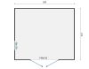 Tuindeco Tino Blokhut 300x275 cm 28 mm vuren groen geïmpregneerd