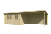 Outdoor Life Aida Blokhut 400x295 cm + overkapping 390 cm vuren blank