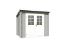 Outdoor Life Indi Blokhut 250x195 cm 28 mm vuren Platinum Grey-Wit gecoat