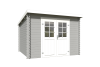 Outdoor Life Nadia Blokhut 295x295 cm 28 mm vuren Platinum Grey-Wit gecoat
