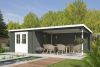 Outdoor Life St. Louis Blokhut 701x312 cm 28 mm vuren Green Grey-Wit gecoat