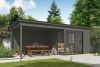 Tuinhuis Julia 295x295 cm + 350 cm aanbouw - Green Grey gecoat - main
