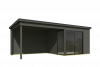 Tuinhuis Julia 295x295 cm + 350 cm aanbouw - Green Grey gecoat - second