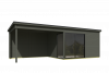 Tuinhuis Olivia 385x295 cm + 350 cm aanbouw - Green Grey gecoat - second