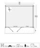 Blokhut Ingmar 380x300 cm + luifel 80 cm plattegrond