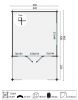 Blokhut Ipswich 440x440 cm + luifel 223 cm - Red class wood geïmpregneerd