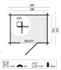 Blokhut Irina 200x155 cm geïmpregneerd + Gratis dakleer plattegrond