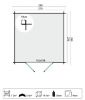 Blokhut Jorgen 290x290 cm plattegrond