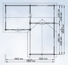 Lugarde Blokhut B45 600x600 cm - 44 mm - plattegrond