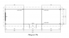 Blokhut Veldegem 300x250 cm + 2x luifel 250 cm plattegrond