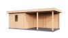 Lugarde Select Modern tuinhuis met overkapping Lelystad 300x300cm + 400cm - Onbehandeld