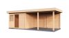 Lugarde Select Modern tuinhuis met overkapping Lelystad 300x300cm + 400cm - Onbehandeld