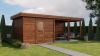 Lugarde Select Modern tuinhuis met overkapping Lelystad 300x300cm + 400cm - Bruine olie