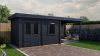 Lugarde Select Modern tuinhuis met overkapping Neerkant 388x250cm + 300cm - Zwarte olie