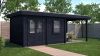 Lugarde Select Modern tuinhuis met overkapping Emmen 388x300cm + 300cm - Zwarte olie