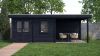 Lugarde Select Modern tuinhuis met overkapping Emmen 388x300cm + 300cm - Zwarte olie