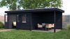 Lugarde Select Modern tuinhuis met overkapping Emmen 388x300cm + 300cm - Zwarte olie